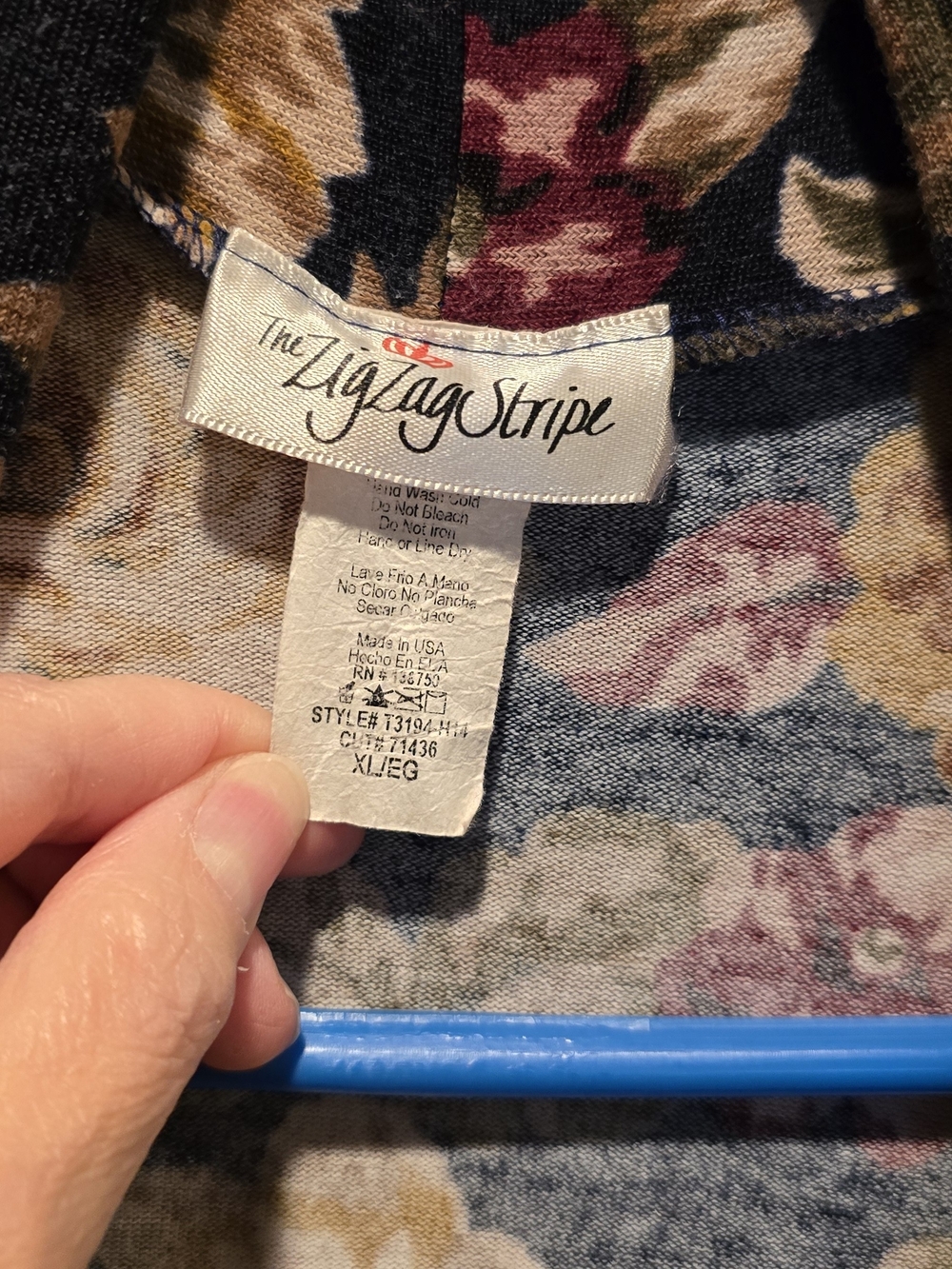 ​The ZigZag Stripe Open Front Floral Cardigan XL Black Mustard Yellow Rose Print - Picture 8 of 10